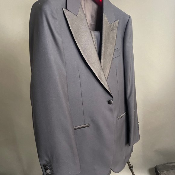 BNWT Never Worn Suit Supply Midnight Blue Lazio 3 Piece Tuxedo 38 Jacket/32 pant - Picture 8 of 9